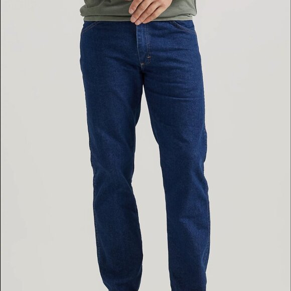 Wrangler 40x32 Men's Five Star Cotton Dark Wash Stretch Regular Fit Jeans - Picture 1 of 6